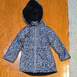 Penelope Mack Black and Gray Animal Print Kids Jacket Size 4 EUC